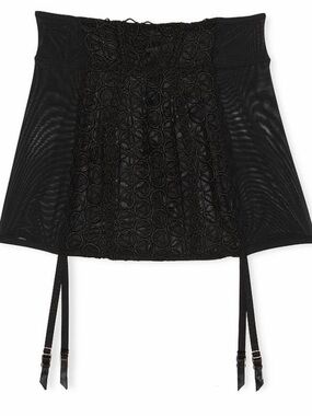 Victoria’s Secret Very Sexy Black Lace Garter Skirt | XS | NWT